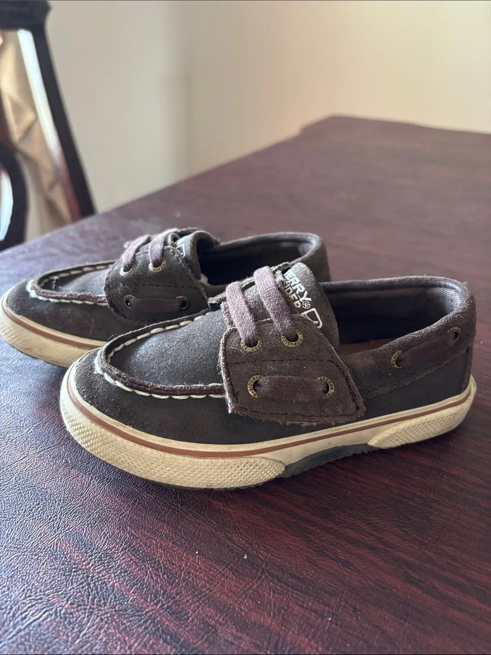Sperry Kids Dark Brown Suede Boat Shoes